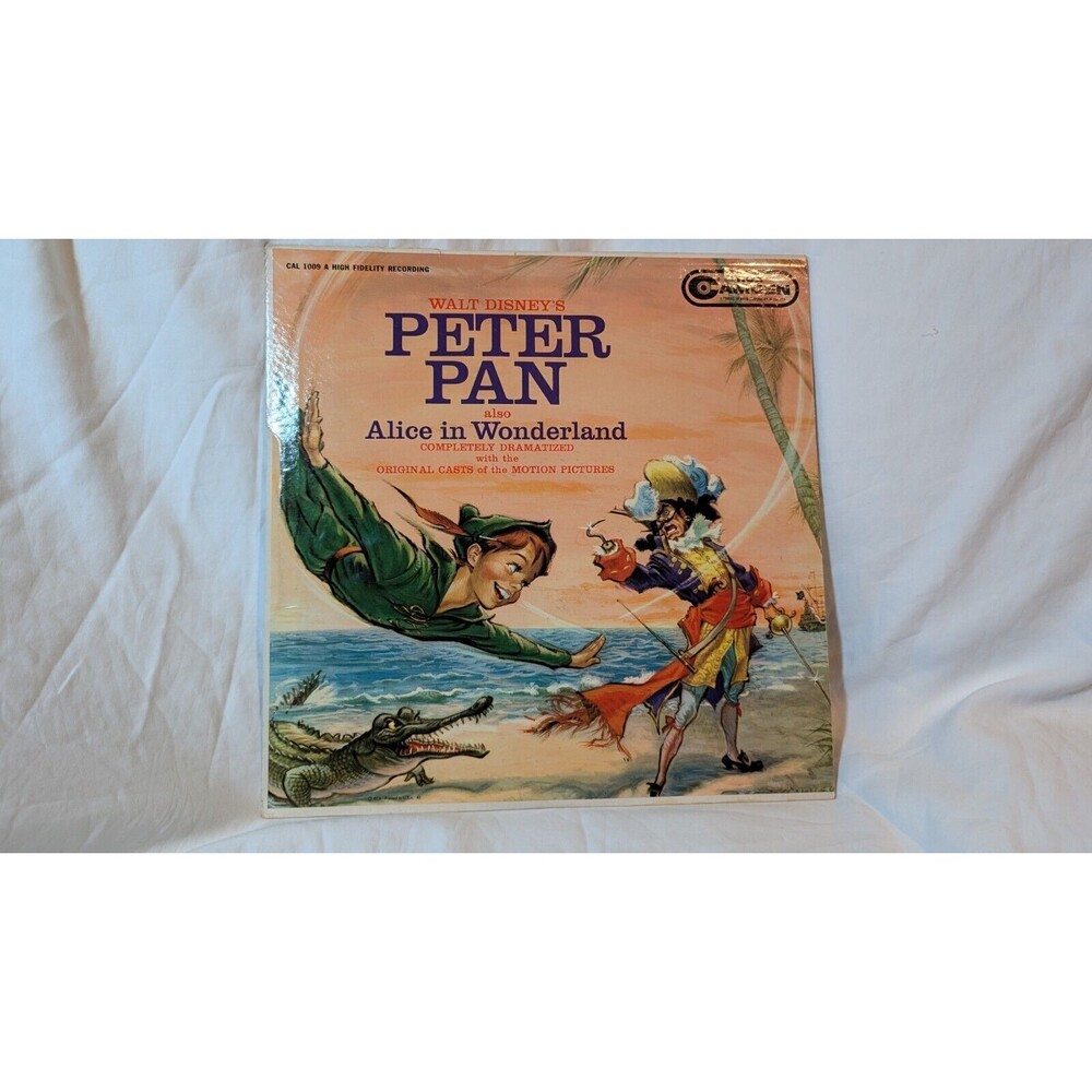 1960 Walt Disney Peter Pan And Alice In Wonderland Record Vintage